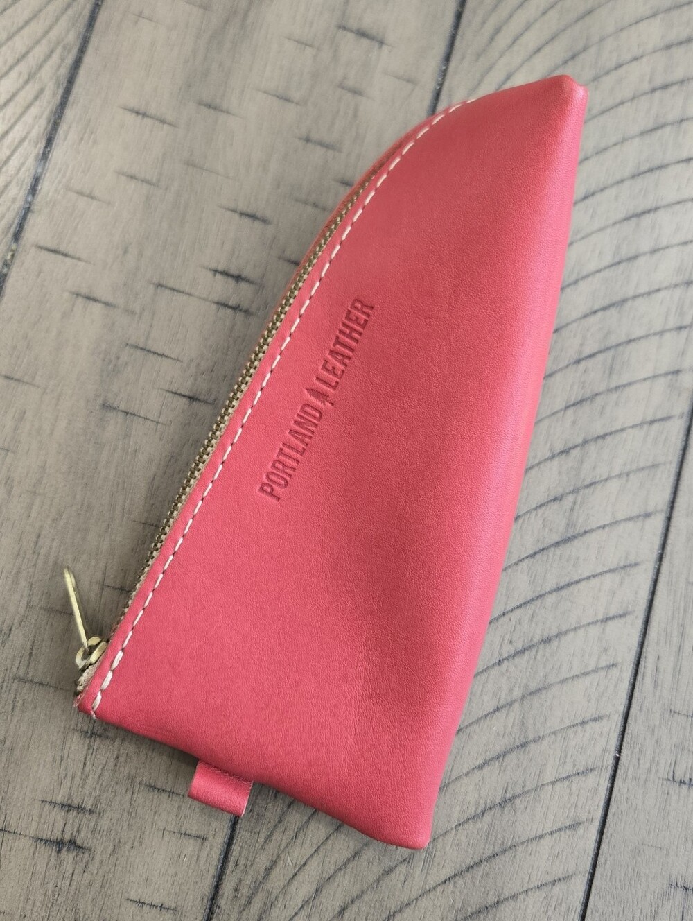 Portland Leather Raspberry Carry-all Pouch.